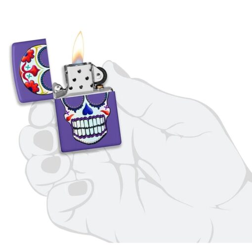 Zippo Sugar Skull Design Purple Matte - 49859 - Hình ảnh 5