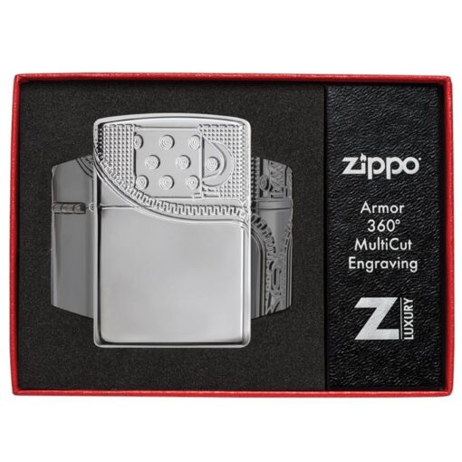 Zippo Armor Multicut Insert Zipper Design High Polish Chrome - 29674 - Hình ảnh 8