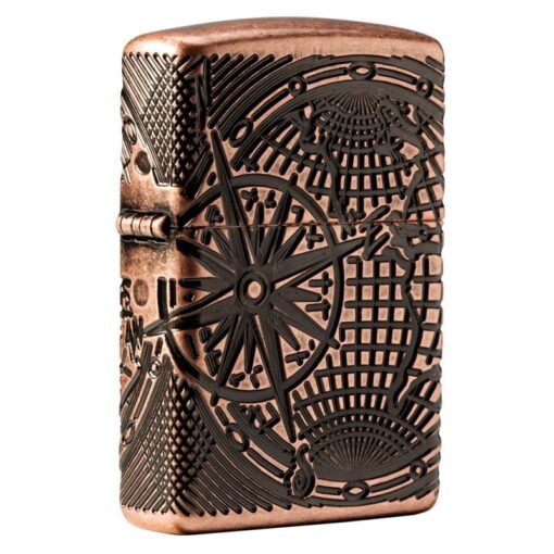Zippo World Map Design Armor Antique Copper - 29853