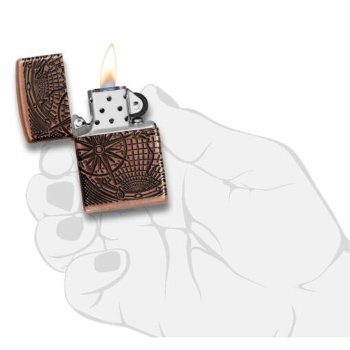 Zippo World Map Design Armor Antique Copper - 29853 - Hình ảnh 7