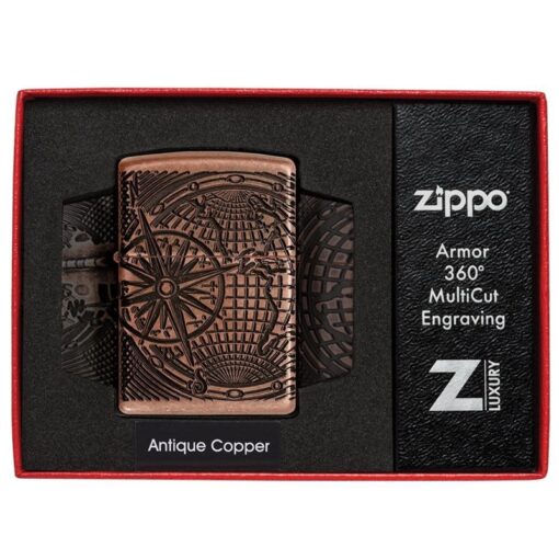 Zippo World Map Design Armor Antique Copper - 29853 - Hình ảnh 8