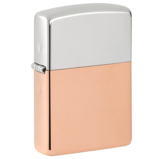 Zippo Bimetal Case Copper Bottom and Sterling Silver Lid - 48694