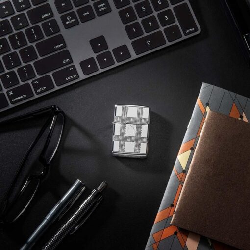 Zippo Armor Geometric Design Armor High Polish Chrome - 49079 - Hình ảnh 10
