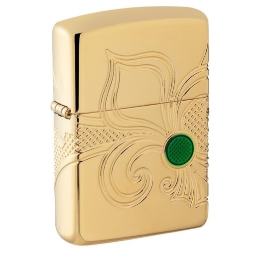 Zippo Armor Fleur-de-lis Design Gold Plate - 49108