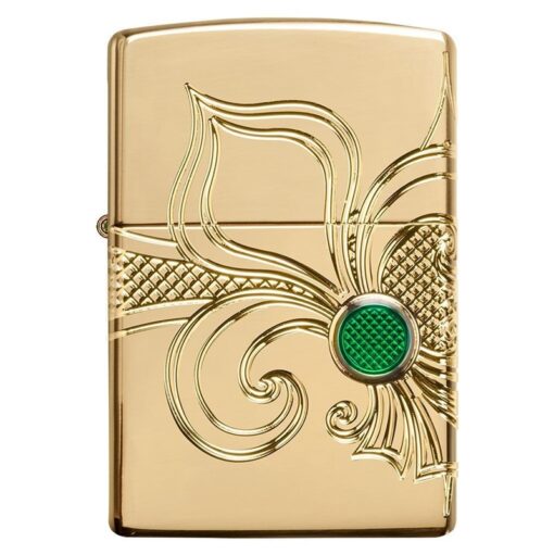 Zippo Armor Fleur-de-lis Design Gold Plate - 49108 - Hình ảnh 3