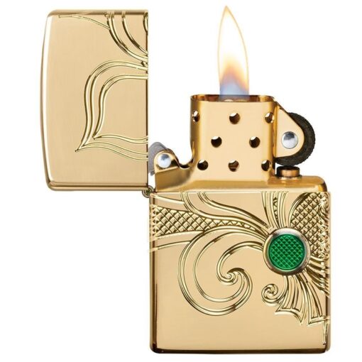 Zippo Armor Fleur-de-lis Design Gold Plate - 49108 - Hình ảnh 7