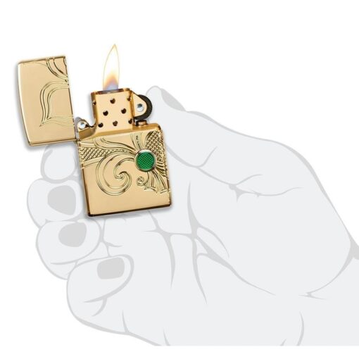 Zippo Armor Fleur-de-lis Design Gold Plate - 49108 - Hình ảnh 8