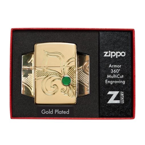 Zippo Armor Fleur-de-lis Design Gold Plate - 49108 - Hình ảnh 9