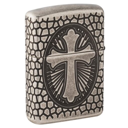 Zippo Armor St. Christopher Medal Design Antique Silver - 49160 - Hình ảnh 3