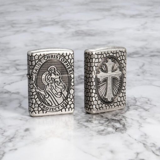Zippo Armor St. Christopher Medal Design Antique Silver - 49160 - Hình ảnh 9