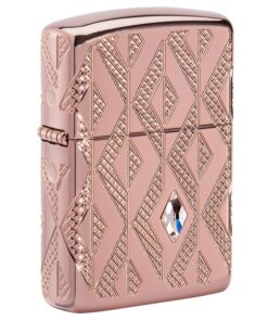 Zippo Armor Geometric Diamond Pattern Design Rose Gold - 49702