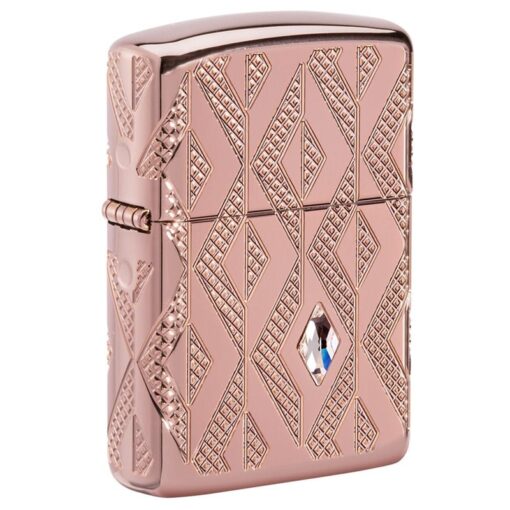 Zippo Armor Geometric Diamond Pattern Design Rose Gold - 49702