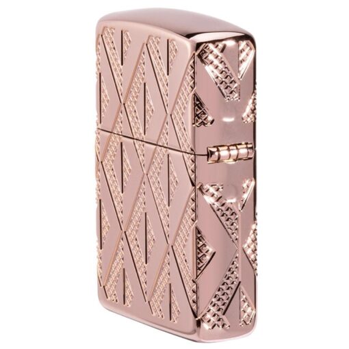 Zippo Armor Geometric Diamond Pattern Design Rose Gold - 49702 - Hình ảnh 5