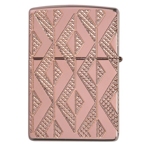 Zippo Armor Geometric Diamond Pattern Design Rose Gold - 49702 - Hình ảnh 7