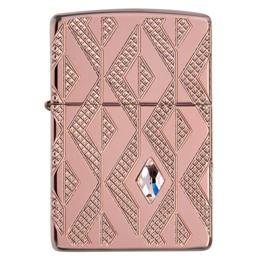 Zippo Armor Geometric Diamond Pattern Design Rose Gold - 49702 - Hình ảnh 6