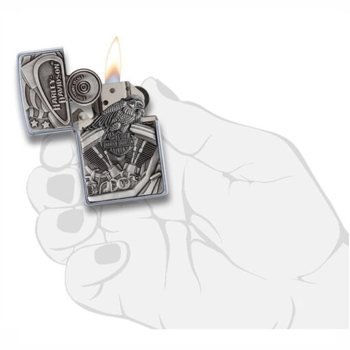 Zippo Harley-Davidson Motor Flag Street Chrome - 29266 - Hình ảnh 6