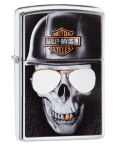Zippo Harley-Davidson Skull & Sunglasses High Polish Chrome - 29739