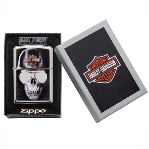 Zippo Harley-Davidson Skull & Sunglasses High Polish Chrome - 29739 - Hình ảnh 6
