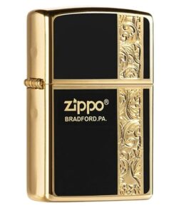 Zippo Gold-plated Arabesque Zippo Logo Black Design - 2GBK