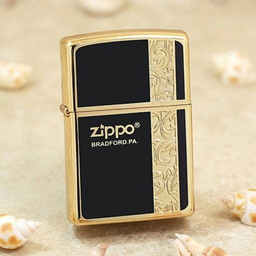 Zippo Gold-plated Arabesque Zippo Logo Black Design - 2GBK - Hình ảnh 2