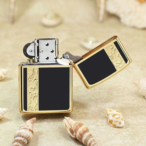 Zippo Gold-plated Arabesque Zippo Logo Black Design - 2GBK - Hình ảnh 5