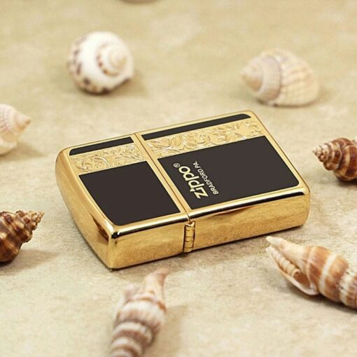 Zippo Gold-plated Arabesque Zippo Logo Black Design - 2GBK - Hình ảnh 6