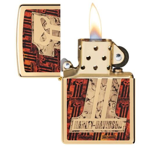 Zippo Harley-Davidson Number 1 Skull High Polish Brass - 48361 - Hình ảnh 4
