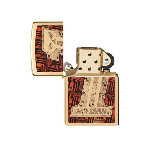 Zippo Harley-Davidson Number 1 Skull High Polish Brass - 48361 - Hình ảnh 2