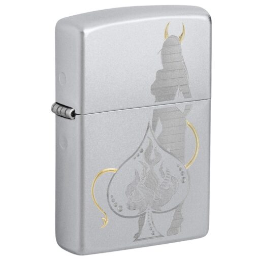 Zippo Devilish Ace Design Satin Chrome - 48658