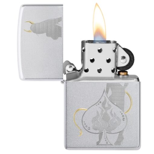 Zippo Devilish Ace Design Satin Chrome - 48658 - Hình ảnh 4
