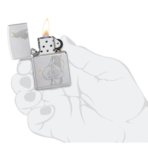 Zippo Devilish Ace Design Satin Chrome - 48658 - Hình ảnh 5
