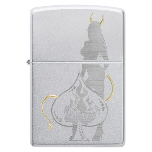 Zippo Devilish Ace Design Satin Chrome - 48658 - Hình ảnh 3