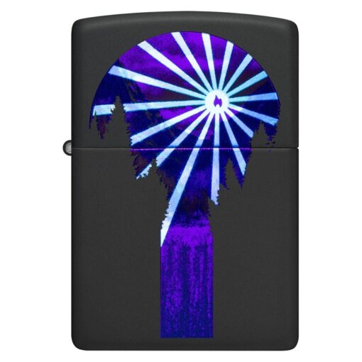 Zippo Black Light Mountain Waterfall Design Black Matte - 48676 - Hình ảnh 4