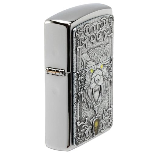 Zippo Wolf Emblem Design Brushed Chrome - 48690 - Hình ảnh 5