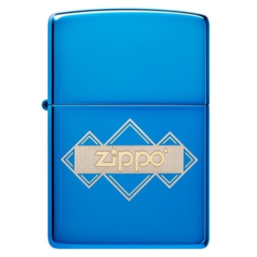 Zippo Logo Squares Triangles Design High Polish Blue - 48706 - Hình ảnh 3