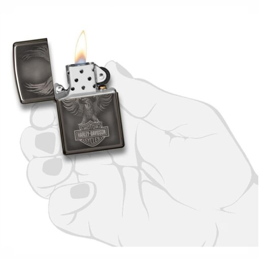 Zippo Harley-Davidson Bar & Shield logo Black Ice - 49044 - Hình ảnh 5