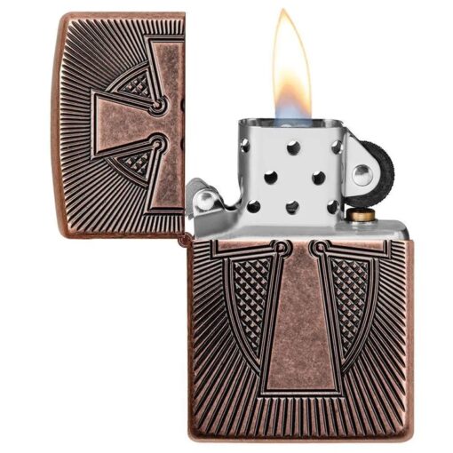 Zippo Armor Deep Carve Cross Design Antique Copper - 49158 - Hình ảnh 4