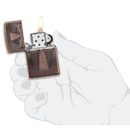 Zippo Armor Deep Carve Cross Design Antique Copper - 49158 - Hình ảnh 5
