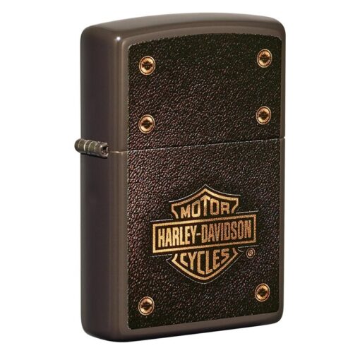 Zippo Harley-Davidson Logo Leather Design Brown - 49466