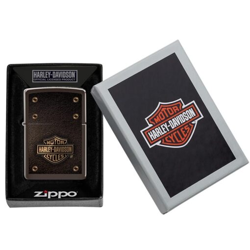 Zippo Harley-Davidson Logo Leather Design Brown - 49466 - Hình ảnh 6