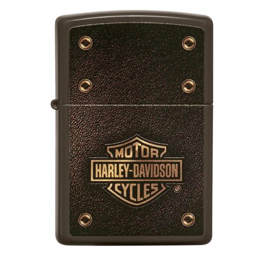Zippo Harley-Davidson Logo Leather Design Brown - 49466 - Hình ảnh 3