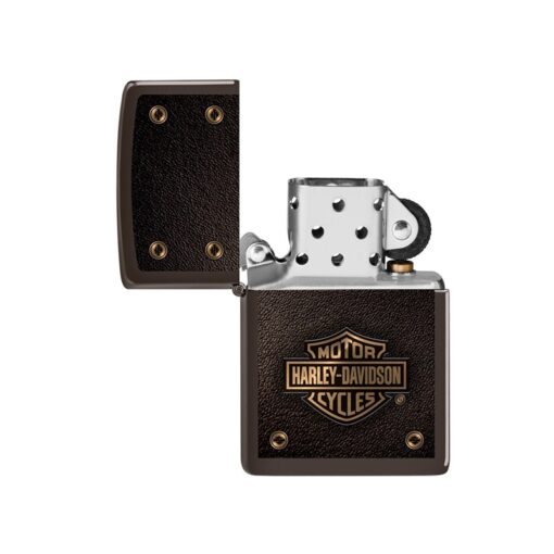 Zippo Harley-Davidson Logo Leather Design Brown - 49466 - Hình ảnh 2