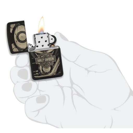 Zippo Harley-Davidson 1941 Replica Black Crackle - 49468 - Hình ảnh 5