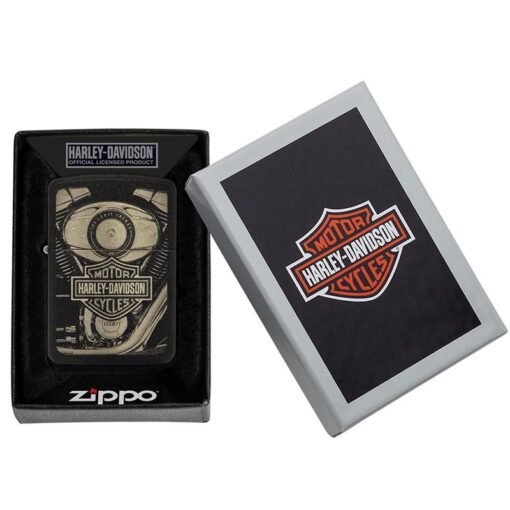 Zippo Harley-Davidson 1941 Replica Black Crackle - 49468 - Hình ảnh 6