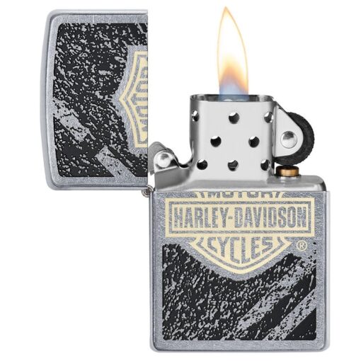 Zippo Harley-Davidson Bar and Shield logo Asphalt Street Chrome - 49656 - Hình ảnh 4