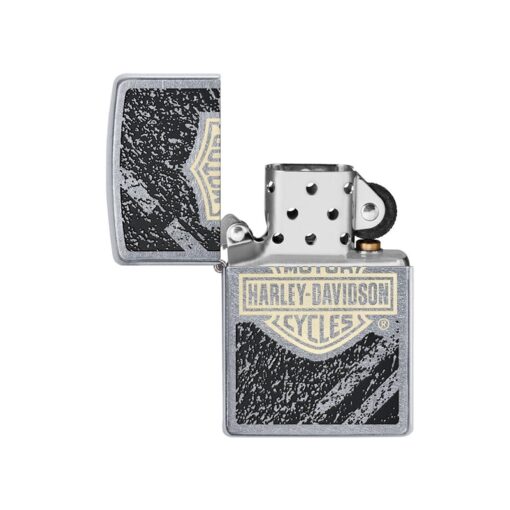Zippo Harley-Davidson Bar and Shield logo Asphalt Street Chrome - 49656 - Hình ảnh 2