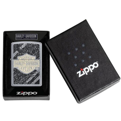 Zippo Harley-Davidson Bar and Shield logo Asphalt Street Chrome - 49656 - Hình ảnh 6