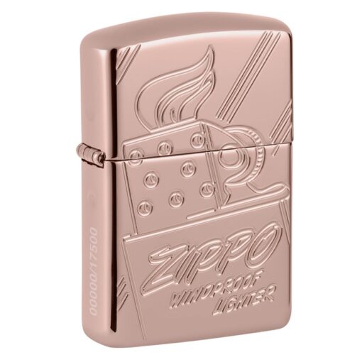 Zippo Armor Script Logo Collectible Rose Gold - 48768