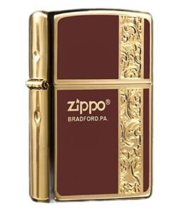 Zippo Gold-plated Arabesque Zippo Logo Red Design – 2GRK