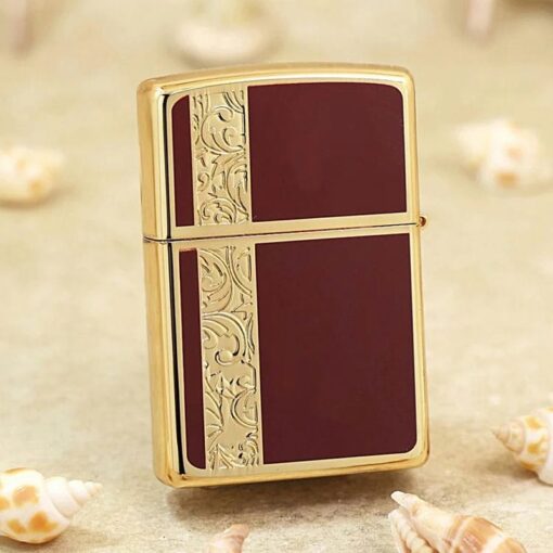Zippo Gold-plated Arabesque Zippo Logo Red Design – 2GRK - Hình ảnh 3